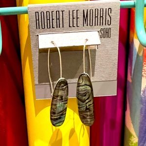 Robert Lee Morris SOHO Hook Abalone Earrings